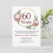 60. Diamond Wedding Jubiläum Save The Date (Stehend Vorderseite)