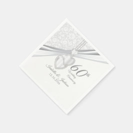 60. Diamond Wedding Jubiläum Serviette