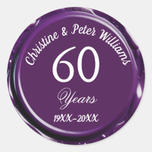 60. Diamond Wedding Mauve Lila Wax Siegel Sticker
