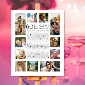 60 Dinge, die wir über Sie Liebe Foto Collage Gebu Poster