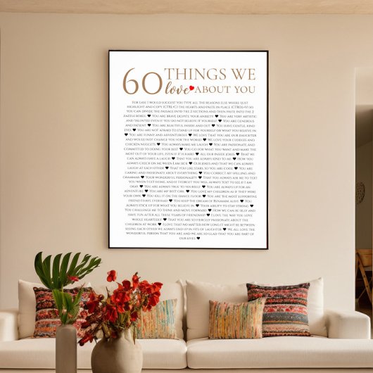 60 Dinge, die wir über Sie Liebe haben, 70. 80. Poster