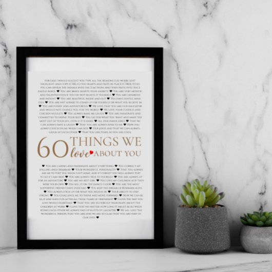 60 Dinge, die wir über Sie Liebe haben, 70. 80. Poster