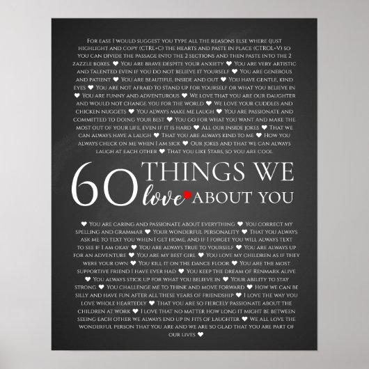 60 Dinge, die wir über Sie Liebe haben, 70. 80. Poster (Vorne)