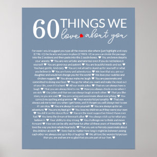 60 Dinge, die wir über Sie Liebe haben, 70. 80. Poster