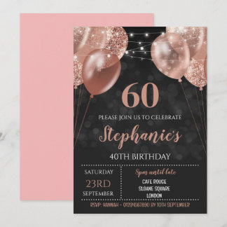 60. Einladung Rose Gold Einladung