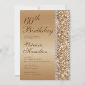 60. Elegant Gold Geburtstag Einladung (Vorderseite)