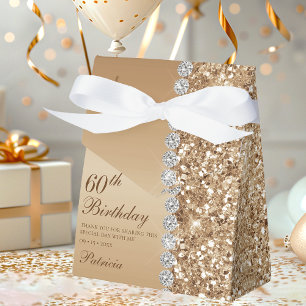 60. Eleganter goldener Geburtstag Geschenkschachtel