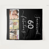 60 fabelhafte Black Foto Geburtstagsparty Wandteppich (Vorderseite (Horizontal))