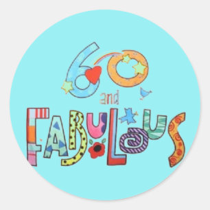 60 & fabelhafte farbenfrohe Brieftücher zum Geburt Runder Aufkleber