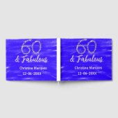 60 & fabelhafte Geburtstagsblauer Silbernamensdatu Gästebuch (Voll)