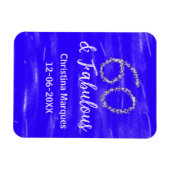 60 & fabelhafte Geburtstagsblauer Silbernamensdatu Magnet (Horizontal)