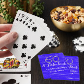 60 & fabelhafte Geburtstagsblauer Silbernamensdatu Spielkarten (In Situ)