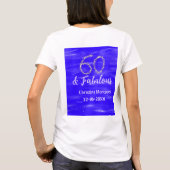 60 & fabelhafte Geburtstagsblauer Silbernamensdatu T-Shirt (Rückseite)