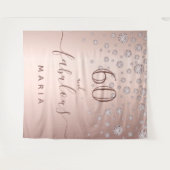 60 fabelhafte Rose Golddiamanten Glamour Wandteppich (Vorderseite (Horizontal))