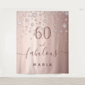 60 fabelhafte Rose Golddiamanten Glamour Wandteppich (Vorderseite)