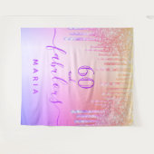 60 fabelhaftes Geburtstag rosa lila Gold Wandteppich (Vorderseite (Horizontal))