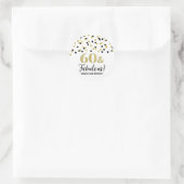 60 & Fabulous Birthday Black Gold Confetti Runder Aufkleber (Tasche)