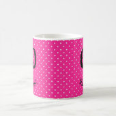 60 & Fabulous Birthday Bright Pink Polka Dots Kaffeetasse (Mittel)