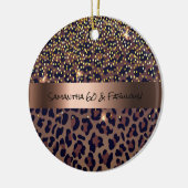 60 & Fabulous Birthday Party Leopard Muster Glasur Keramik Ornament (Links)