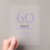 60 & fabulous birthday purple bold name date styli acryleinladungen (Insitu (Handheld))