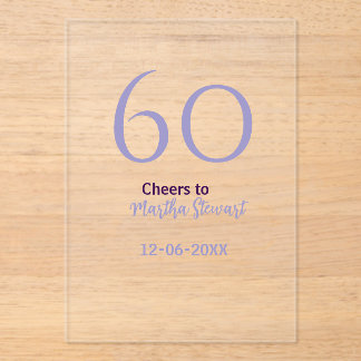 60 & fabulous birthday purple bold name date styli acryleinladungen