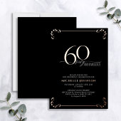 60 & Fabulous Black Rose Gold Calligraphie Geburts Folieneinladung