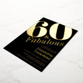 60 & Fabulous Bold Gold 60th Birthday Invitation Folieneinladung (Gedreht)