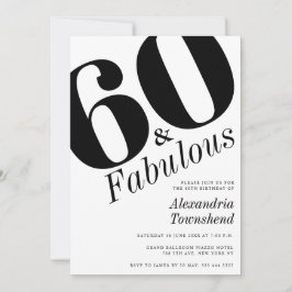60 & Fabulous Bold Number 60th Birthday Einladung