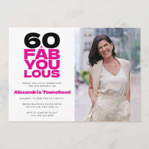 60 & Fabulous Fette Typografie Foto 60. Geburtstag Einladung