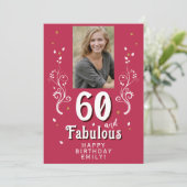 60 & Fabulous Foliage Magent Foto 60. Geburtstag (Stehend Vorderseite)