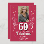 60 & Fabulous Foliage Magent Foto 60. Geburtstag (Vorne/Hinten)