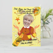 60 & Fabulous Funny Fun & Whimsical Foto Geburtsta Einladung (Stehend Vorderseite)