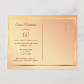 60 & Fabulous Geburtstag Goldblasen Einladung Postkarte (Rückseite)