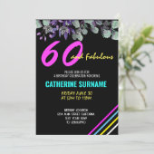60. Fabulous Geburtstagsfeier Einladung (Stehend Vorderseite)