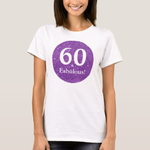 60 & Fabulous Geburtstagsfeier Lila Sparkle T-Shirt