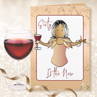 60 Fabulous Glitzer Sparkle Wein 60. Geburtstag Karte