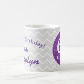 60 & Fabulous! Lila Glitzer Sixtieth Birthday Kaffeetasse (Mittel)