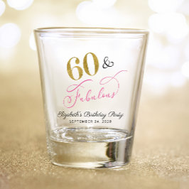 60 Fabulous Pink Gold 60. Geburtstagsparty Gefalle Schnapsglas