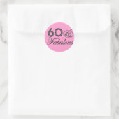 60 & Fabulous! Runder Aufkleber (Tasche)