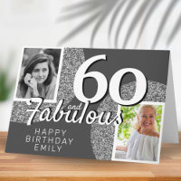 60 & Fabulous Silver Glitzer 2 Foto 60. Geburtstag