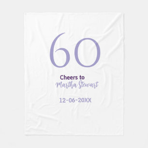 60 & fantastischer Geburtstag lila fett Name Datum Fleecedecke