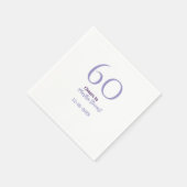 60 & fantastischer Geburtstag lila fett Name Datum Serviette (Ecke)