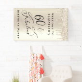 60 Fantastischer Glitzer Champagne Gold Geburtstag Banner (Insitu)