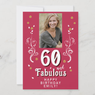 60 & Fantastisches Laub Magent Foto 60. Geburtstag