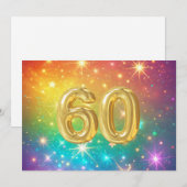 60. Farbenfroher Regenbogenstern Feiertagskarte (Vorne/Hinten)