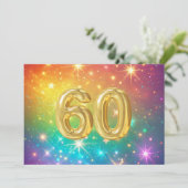 60. Farbenfroher Regenbogenstern Feiertagskarte (Stehend Vorderseite)