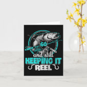 60. Fishing Funny Birthday Shirt Fisherman Keepin Karte (Gelbe Blume)