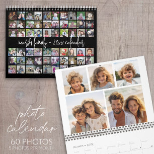 60 Foto - Benutzerdefinierte moderne Familienvorla Kalender