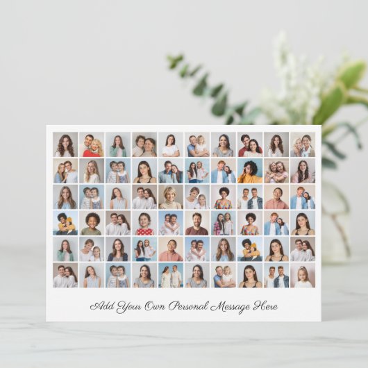 60 Foto Collage Fügen Sie Ihre Begrüßung bearbeitb Einladung (Stehend Vorderseite)