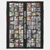 60-Foto-Collage-Raster - Schwarz mit weißem Text Fleecedecke (Vorderseite)